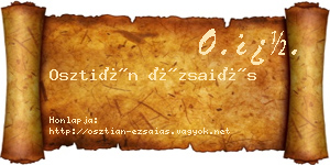 Osztián Ézsaiás névjegykártya